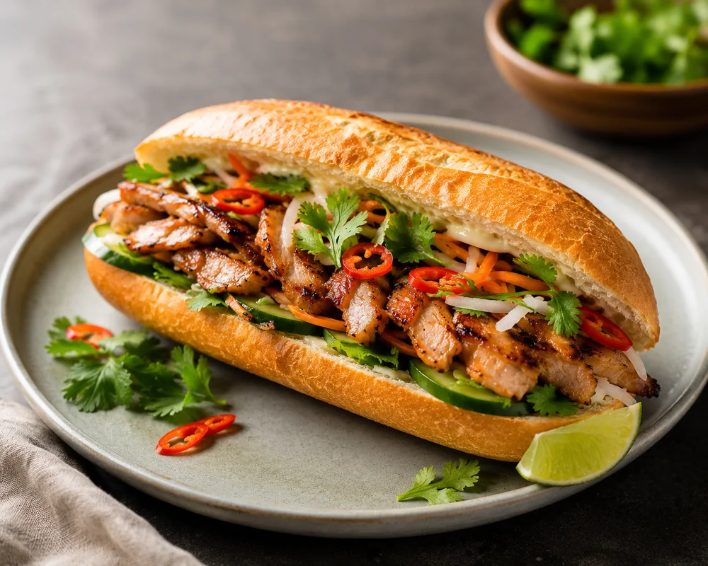 Vietnamesisk BBQ kylling baguette